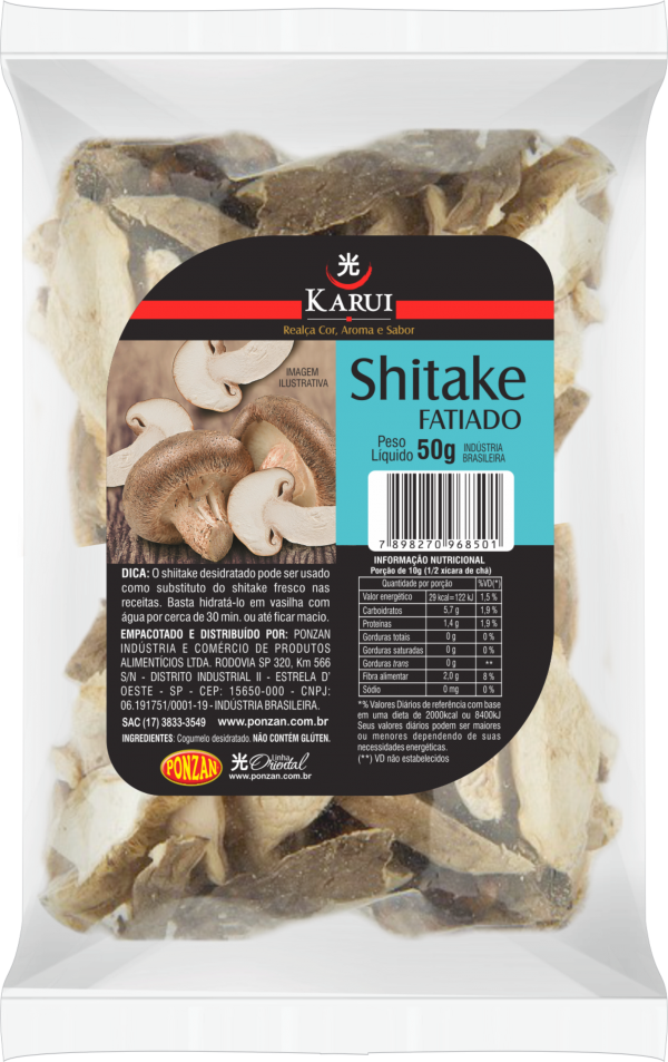 Sliced Shiitake (Shitake Desidratado Fatiado) 50g - Tradbras comprar aqui -  Projeto Verao